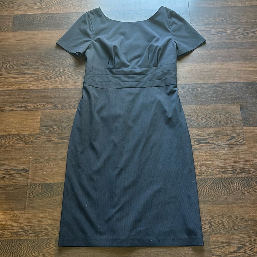 United Colors of Benetton Pinstripe Knee Length Dress Black Medium